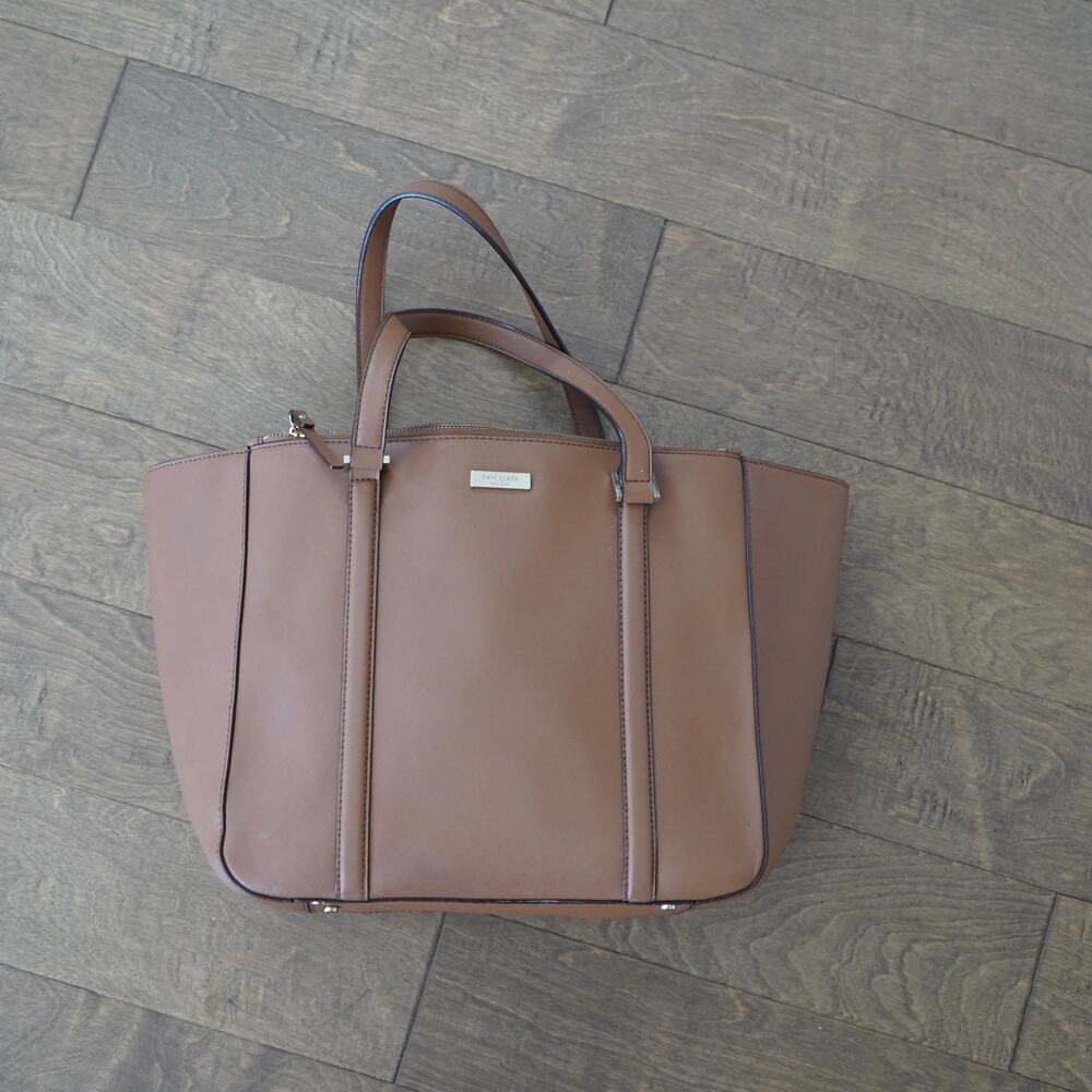 Kate Spade WKRU2101 Cadence Milk Chocolate Brown Leather Tote/Satchel